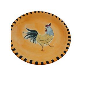 Lillian Vernon Rooster Plate Salad Dessert Decorative Collectible 8 inch Peach